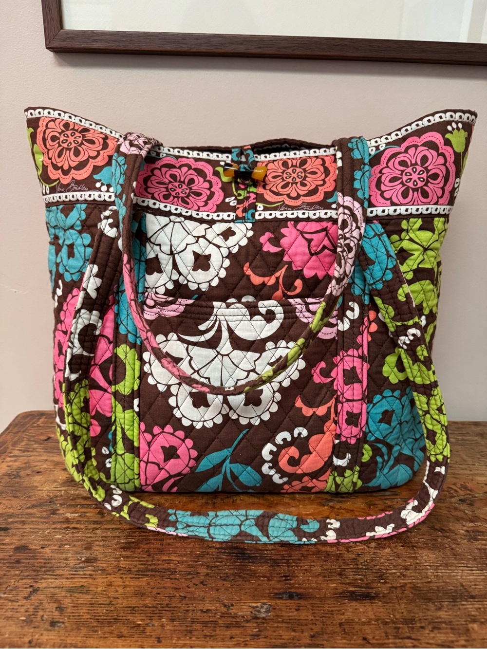 Retired Vera Bradley Quilted Lola Toggle Tote